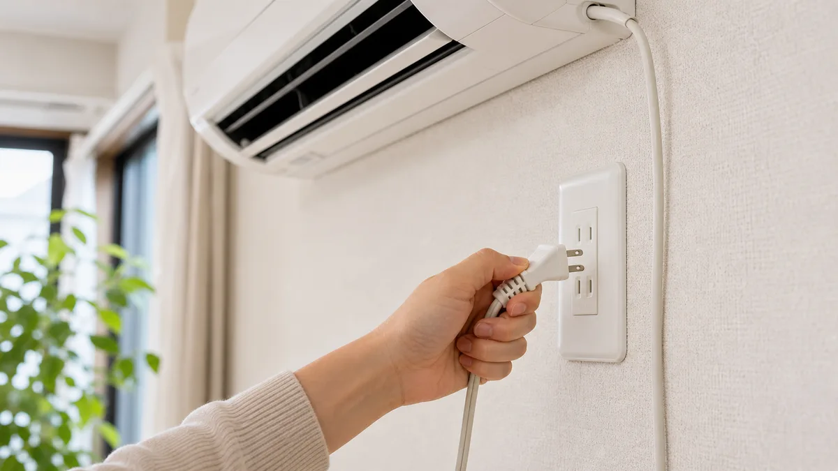 電源を切り、コンセントを抜く