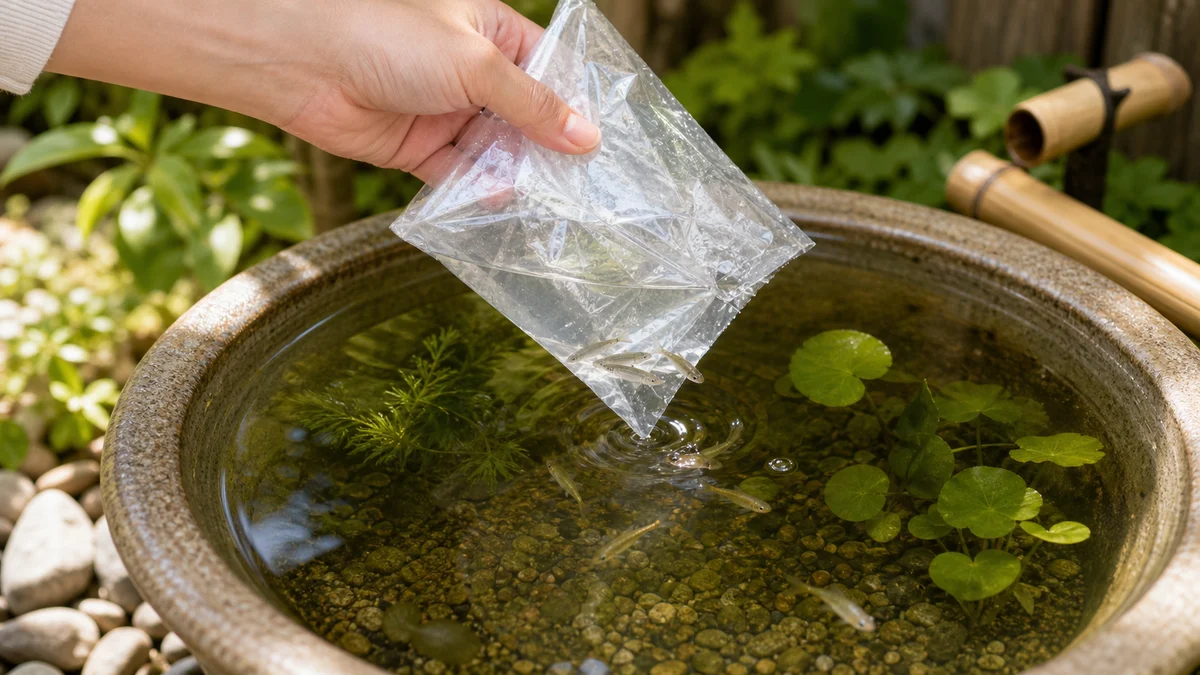 水鉢・池にはメダカを入れる（自然防除）